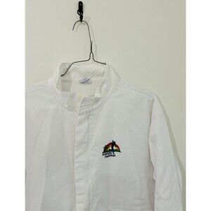 Vintage 70s 80s Crazy Shirt Honolulu Marathon White Zip Up Bomber Jacket Sz L